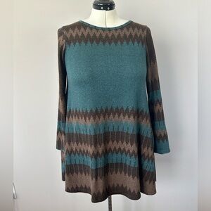 Bellamie Brown & Teal Sweater Tunic/Dress